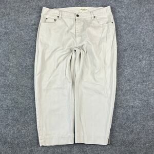 Eddie Bauer Jeans Women's Size 18 Beige Capri Casual Cotton Denim Pants